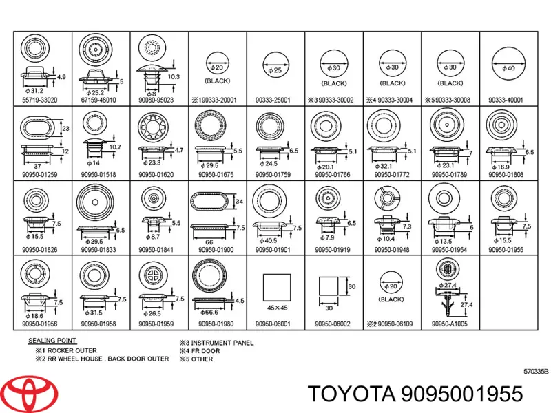  Toyota 9095001955 cena, od 4,08 USD