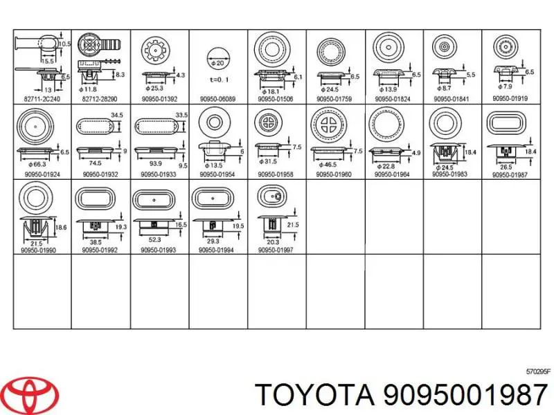 9095001987 Toyota Wkładka dna nadwozia