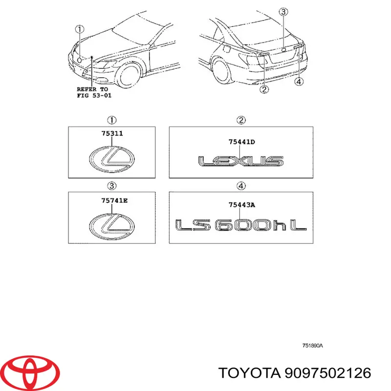 9097502126 Toyota Emblemat na maskę