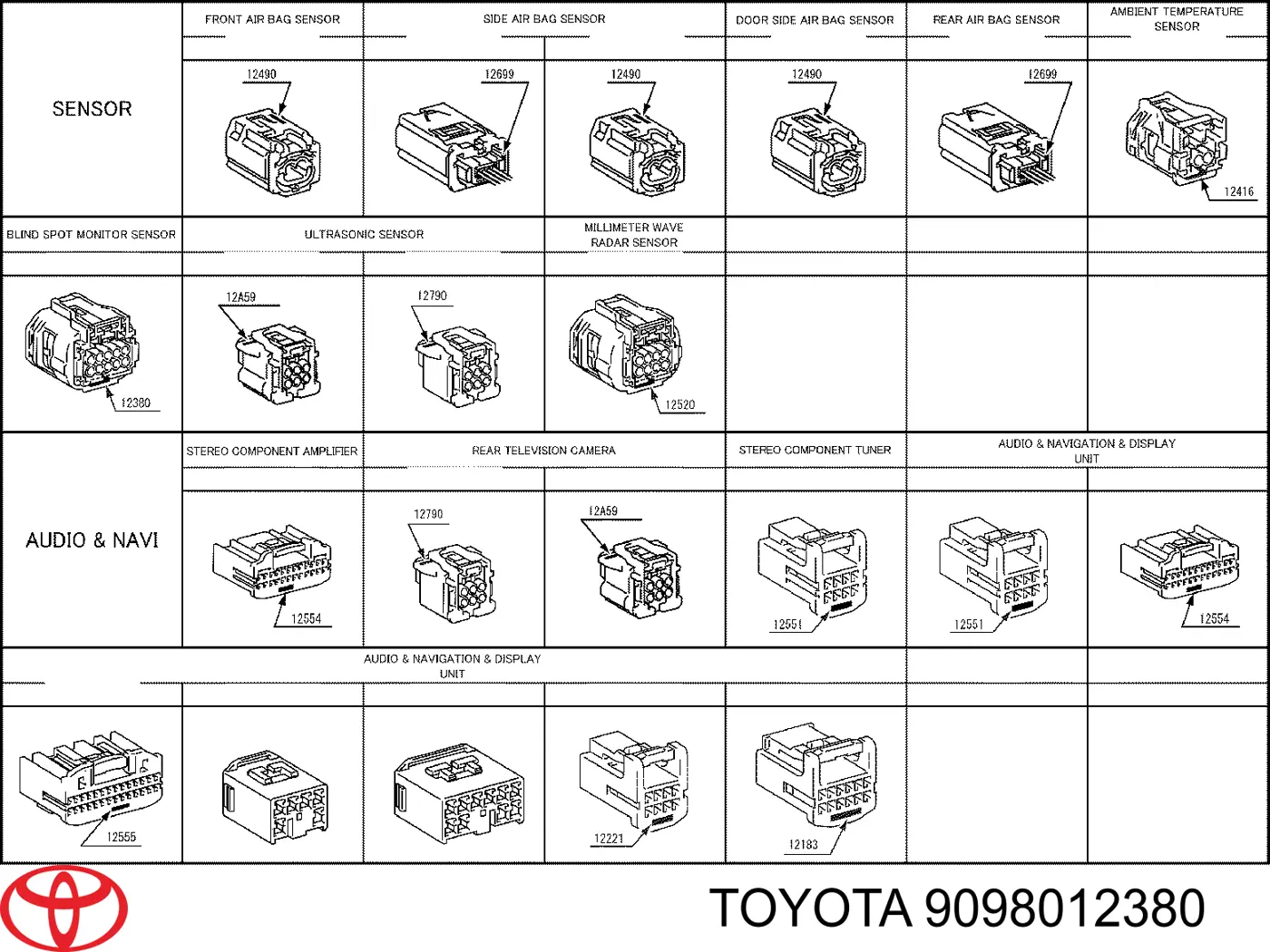 Złącze czujnika martwej strefy Toyota 9098012380 cena, od 7,68 USD