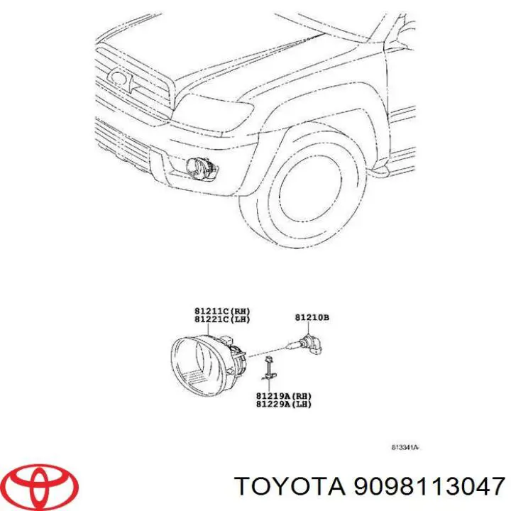 Do koszyka 9098113047 Toyota Żarówka lampy przeciwmgielnej
