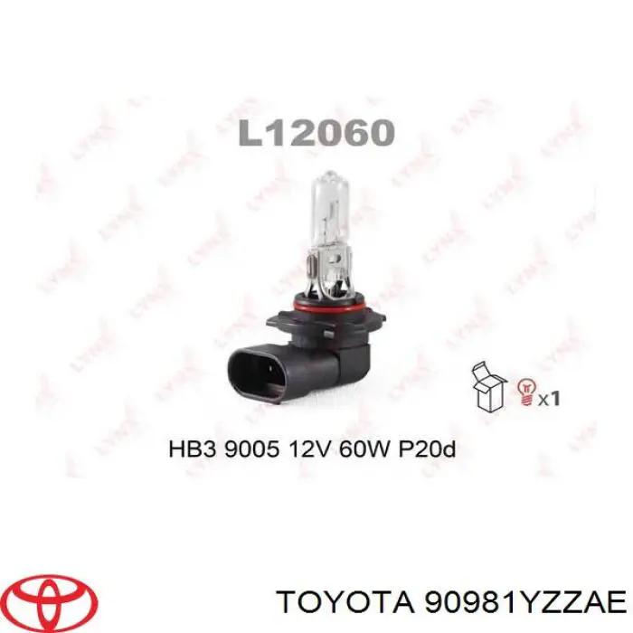 Żarówka halogenowa Toyota 90981YZZAE cena, od 8,22 USD