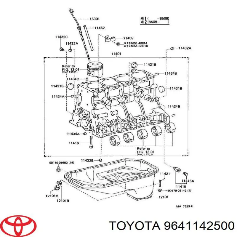 Zaślepka głowicy cylindrów/bloku cylindrów do Toyota Avensis I T22