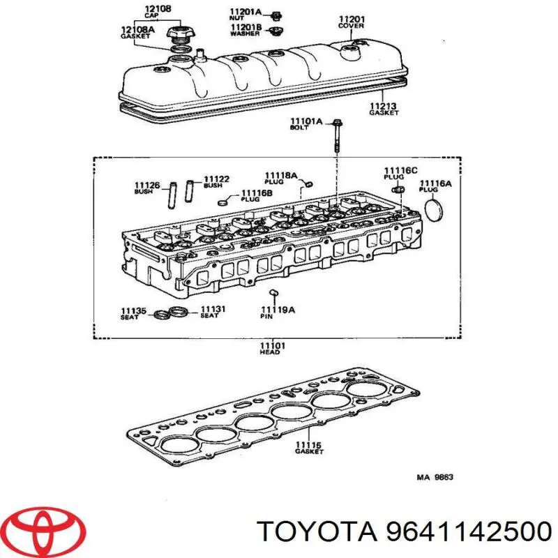 Zaślepka głowicy cylindrów/bloku cylindrów Toyota Avensis I sedana (T22) (1997 - 2003) cena, od 6,06 USD