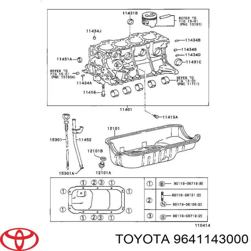 9641143000 Toyota Zaślepka głowicy cylindrów/bloku cylindrów