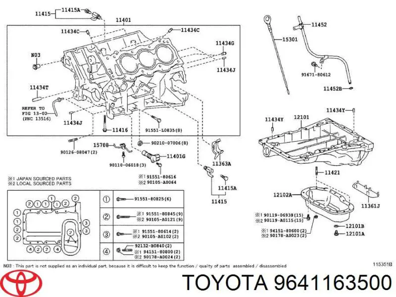 Zaślepka głowicy cylindrów/bloku cylindrów do Toyota Avensis II T25