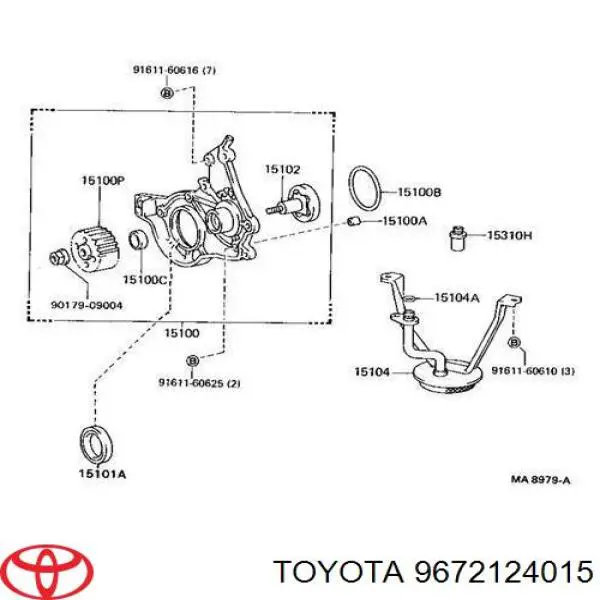 9672124015 Toyota Uszczelka adaptera filtra oleju