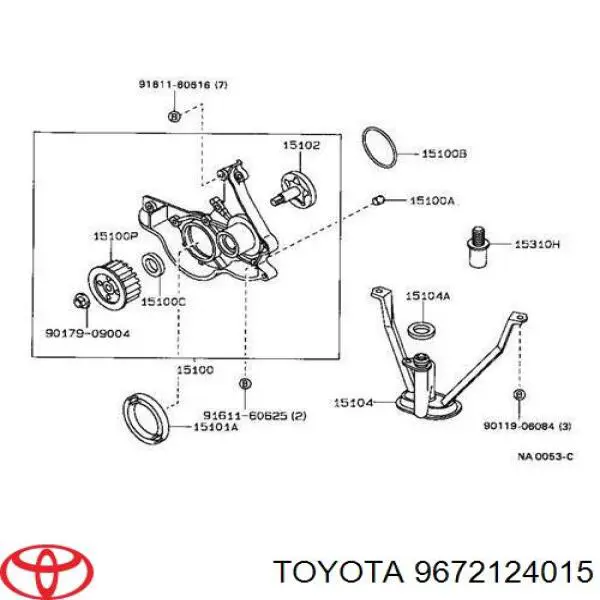 Uszczelka adaptera filtra oleju Toyota 9672124015 cena, od 2,12 USD