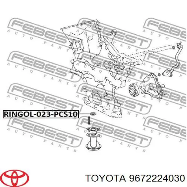 Uszczelka pierścieniowa filtra grubego oczyszczania Toyota 9672224030 cena, od 2,43 USD