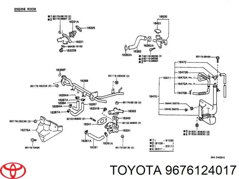 Pierścień uszczelniający układu chłodzenia Toyota 9676124017 cena, od 1,84 USD