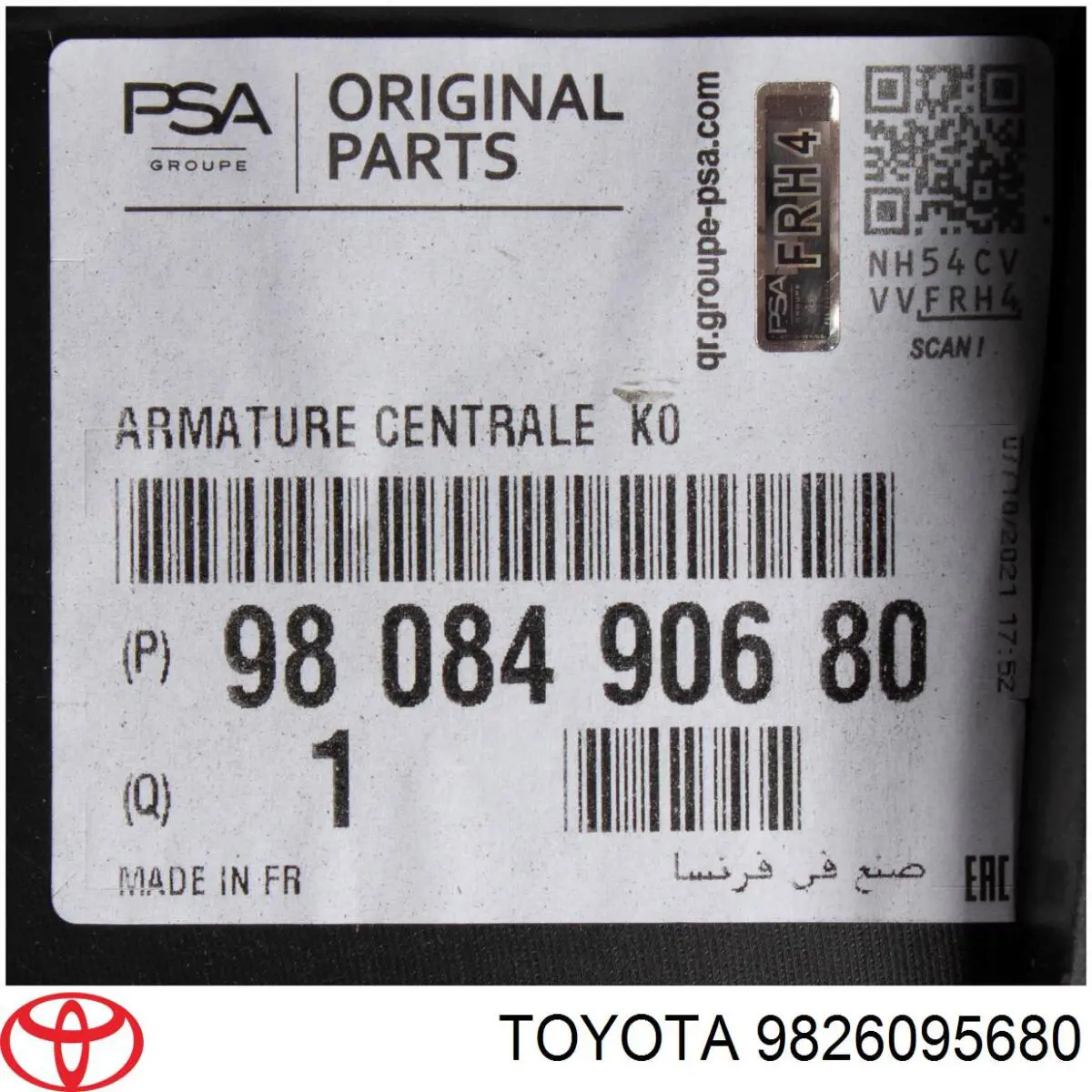 Do koszyka 9826095680 Peugeot/Citroen Wspornik osłony chłodnicy górny