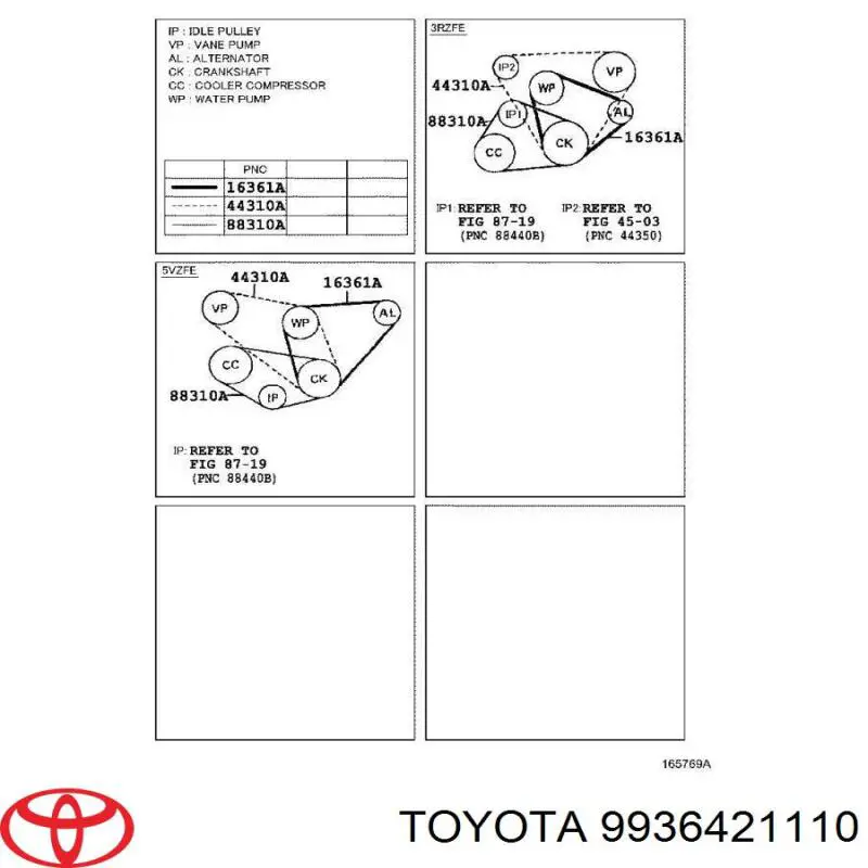 Pas napędowy mechanizmów Toyota 9936431110 cena, od 10,86 USD