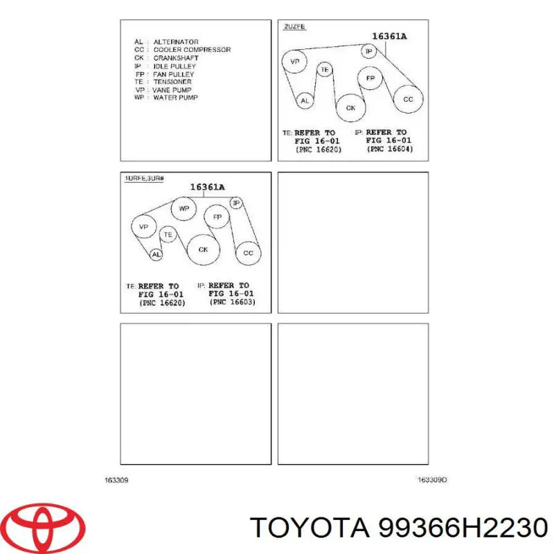 99366H2230 Toyota pas napędowy mechanizmów