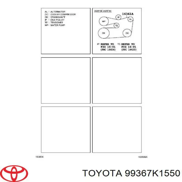 99367K1550 Toyota pas napędowy mechanizmów