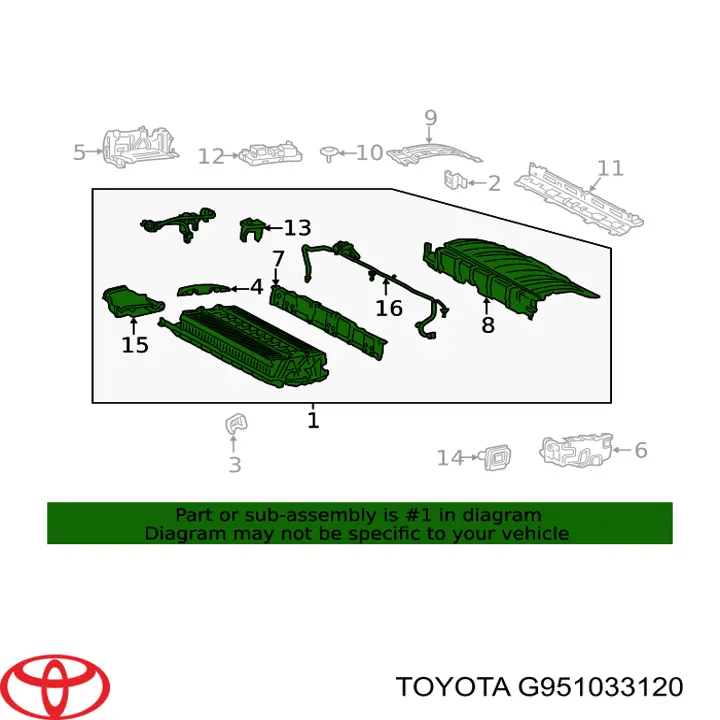 G951033120 Toyota Akumulatorowy moduł samochodu elektrycznego