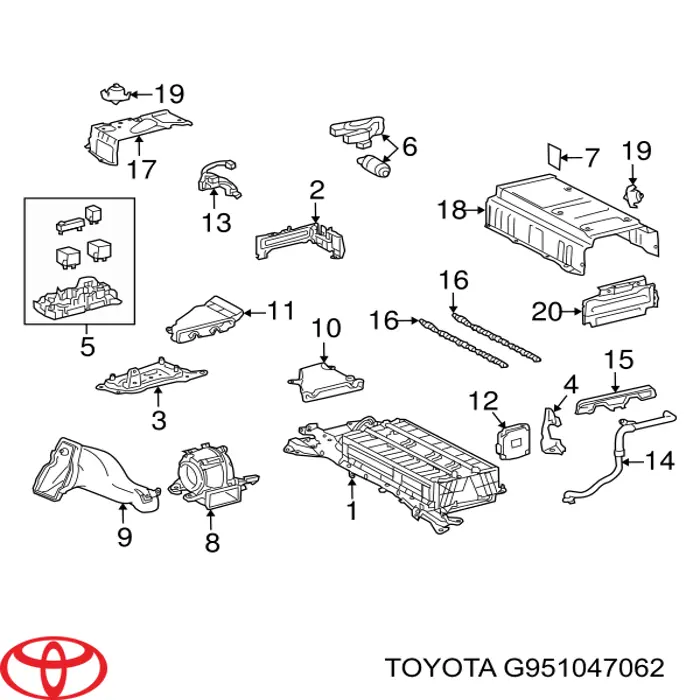Akumulatorowy moduł samochodu elektrycznego Toyota G951076012 cena, od 1629,36 USD
