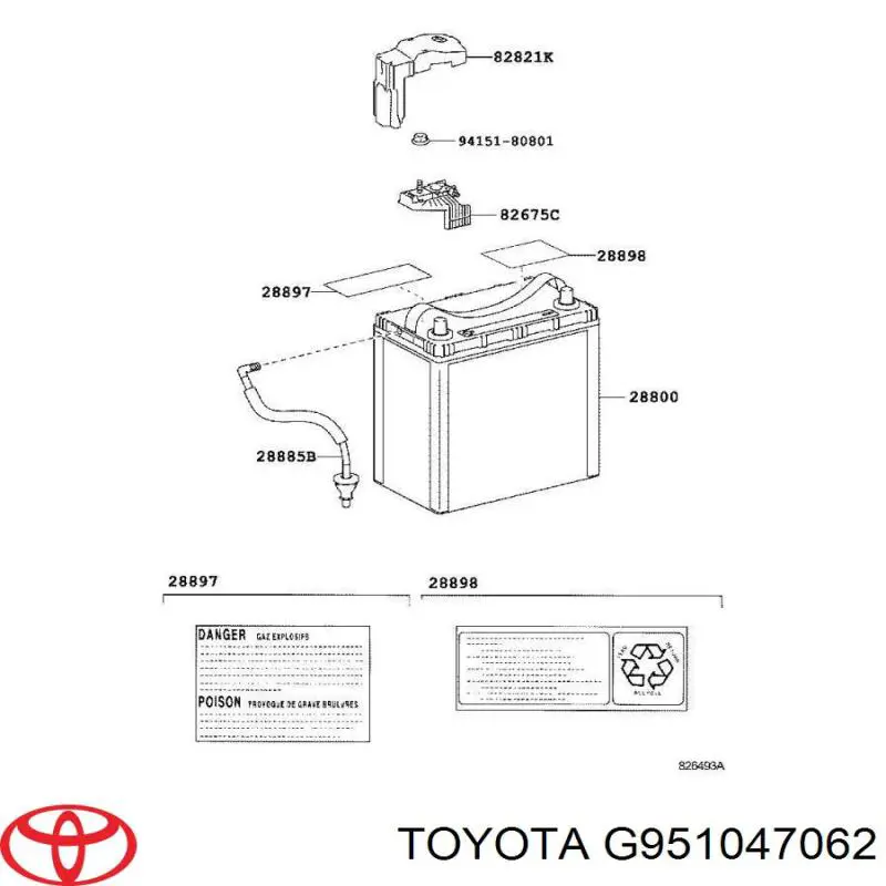 G951076012 Toyota Akumulatorowy moduł samochodu elektrycznego