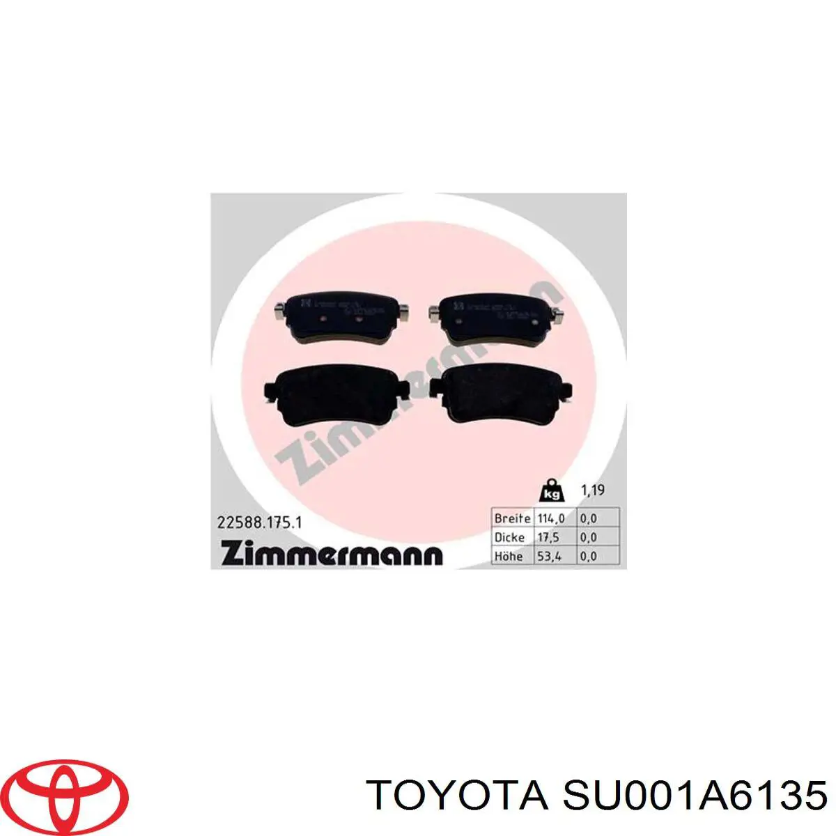 Tarcza hamulcowa tylna SU001A6135 Toyota