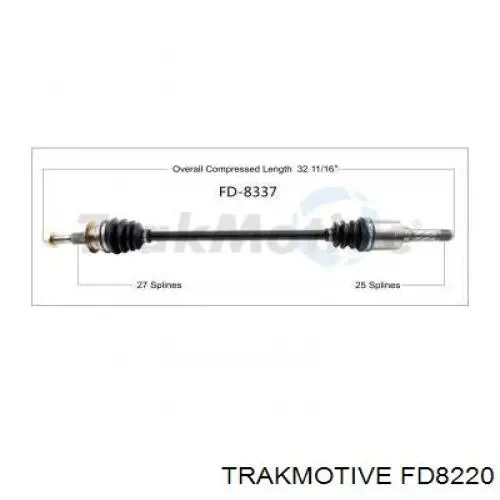 Półoś napędowa przednia lewa Trakmotive/Surtrack FD8220 cena, od 133,33 USD
