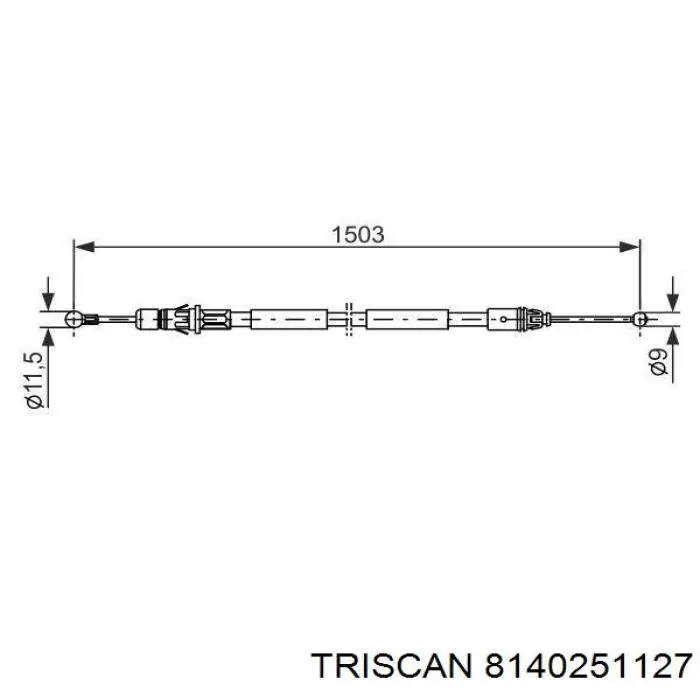 Linka hamulca ręcznego tylna lewa Triscan 8140251127 cena, od 15,04 USD