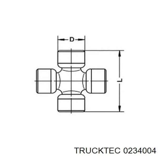 Krzyżak wału Cardana tylnego Trucktec 0234004 cena, od 14,72 USD