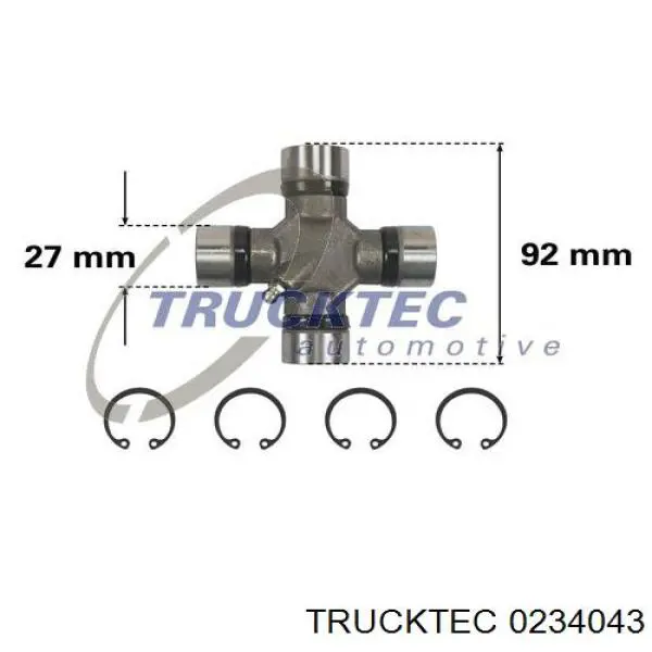 02.34.043 Trucktec krzyżak wału cardana tylnego