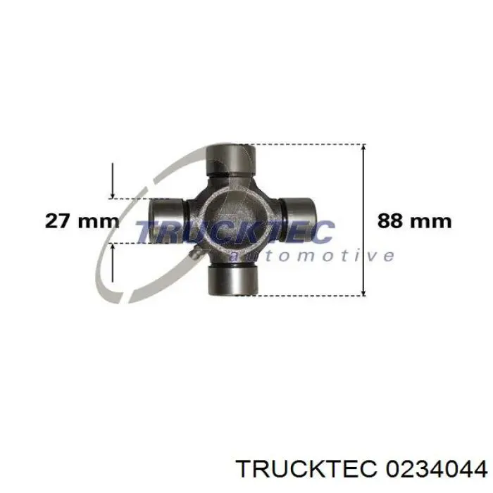 Krzyżak wału Cardana tylnego Trucktec 0234044 cena, od 15,32 USD