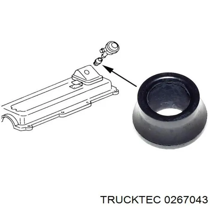 Do koszyka 0267043 Trucktec Zaślepka głowicy cylindrów/bloku cylindrów