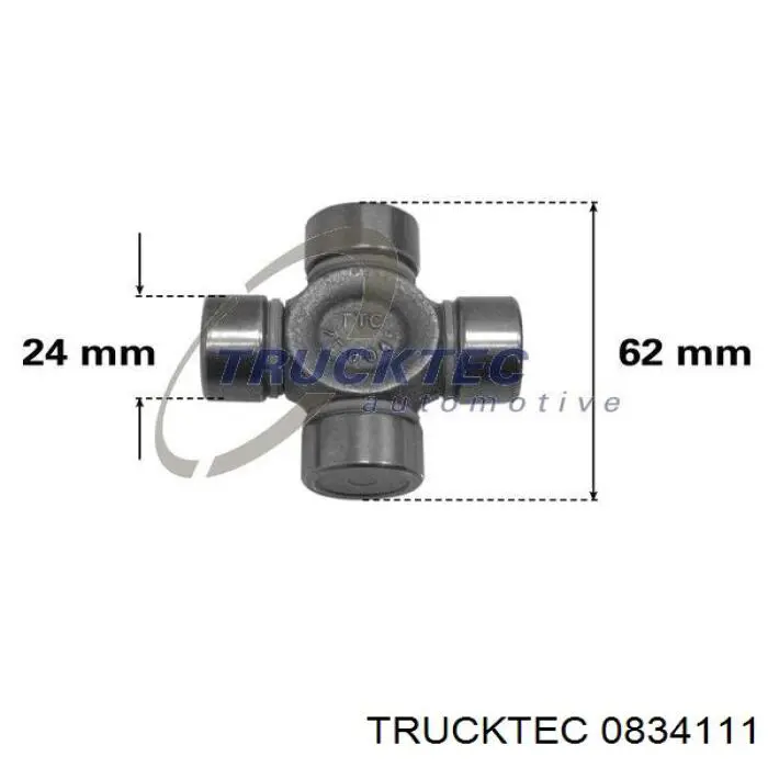 Krzyżak wału Cardana tylnego Trucktec 0834111 cena, od 16,19 USD