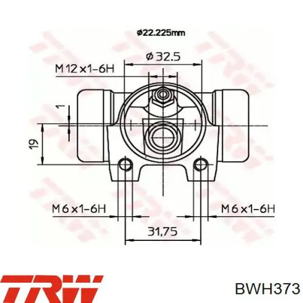 Cylinder hamulcowy roboczy tylny TRW BWH373 cena, od 16,04 USD