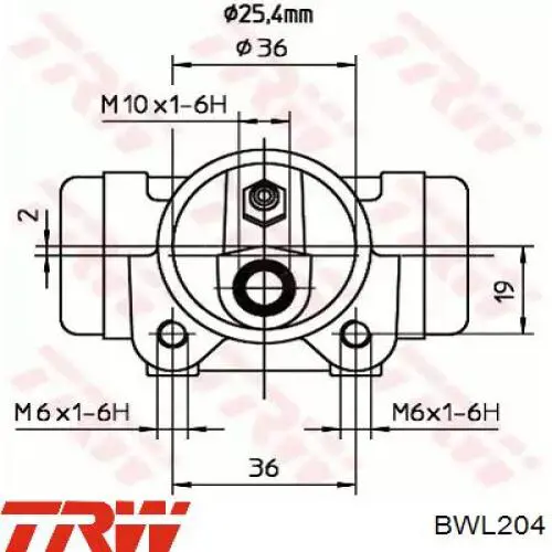 Do koszyka BWL204 TRW Cylinder hamulcowy roboczy tylny