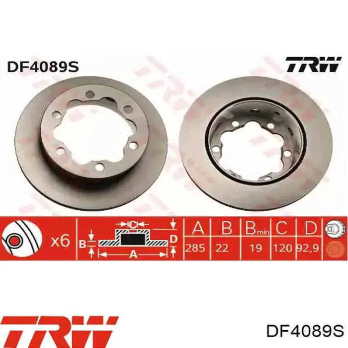 Tarcza hamulcowa tylna TRW DF4089S cena, od 51,74 USD