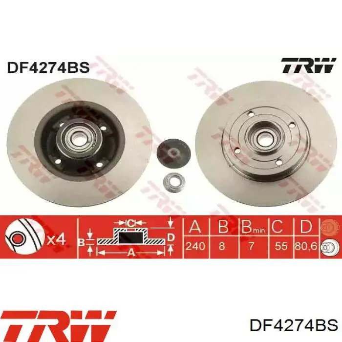 Tarcza hamulcowa tylna TRW DF4274BS cena, od 48,08 USD