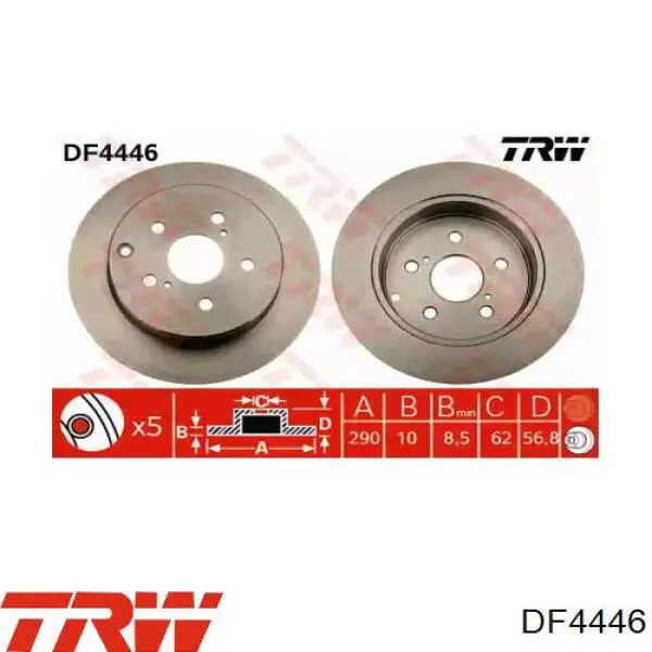 Tarcza hamulcowa tylna TRW DF4446 cena, od 47,59 USD
