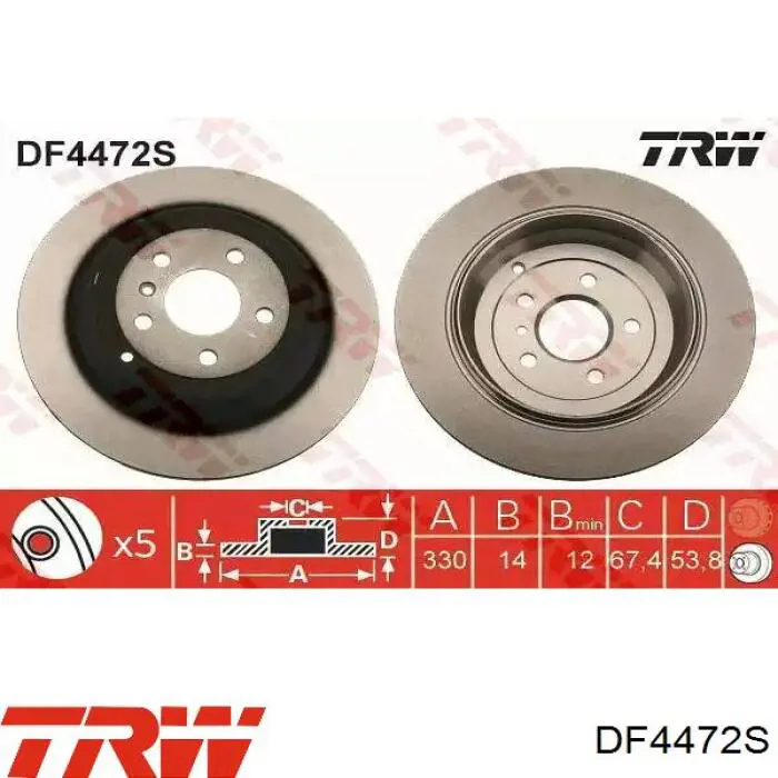 Tarcza hamulcowa tylna TRW DF4472S cena, od 67,55 USD