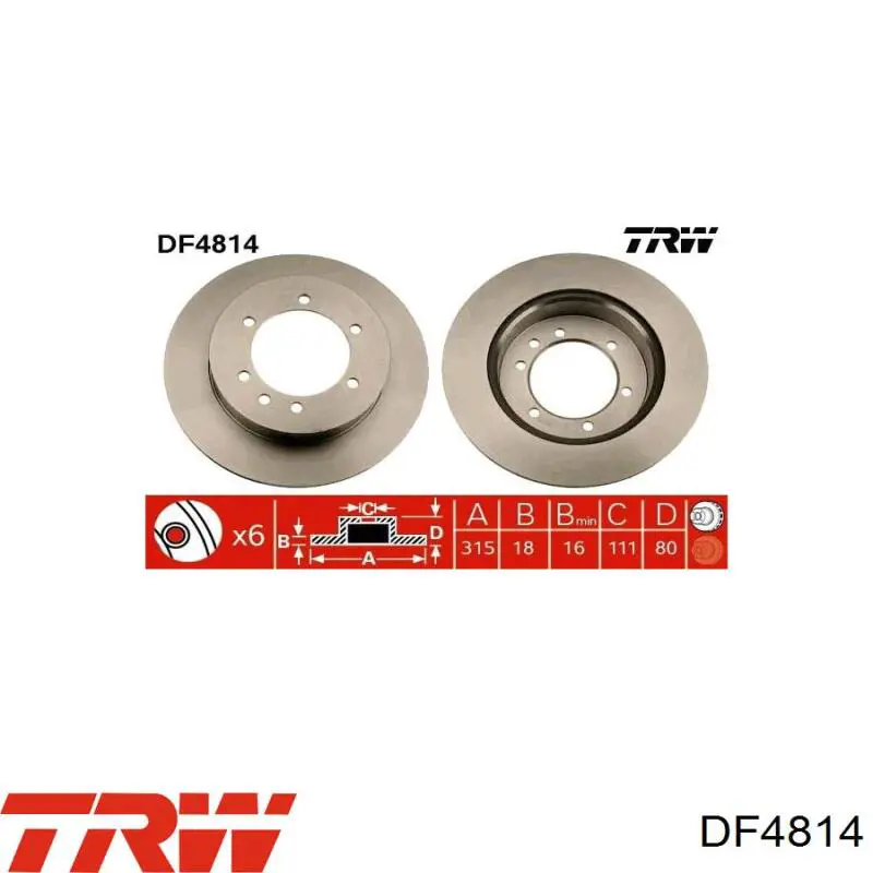 Tarcza hamulcowa tylna TRW DF4814 cena, od 63,60 USD