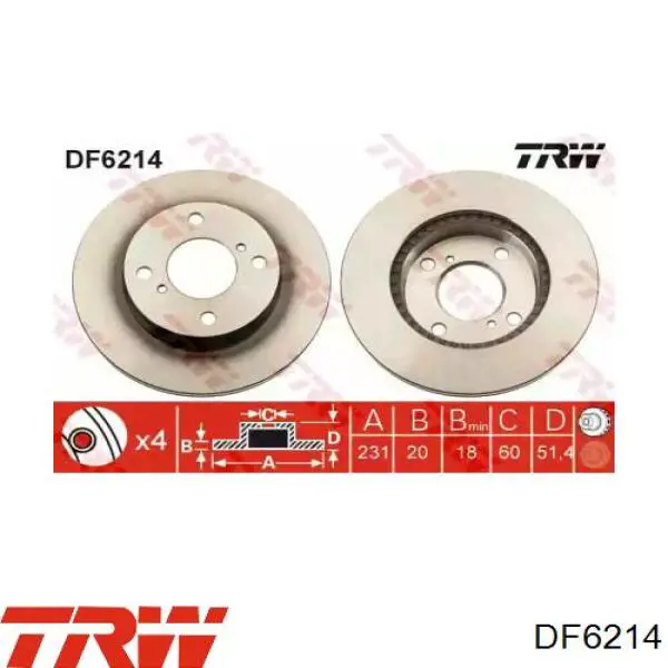 Tarcza hamulcowa przednia TRW DF6214 cena, od 41,95 USD