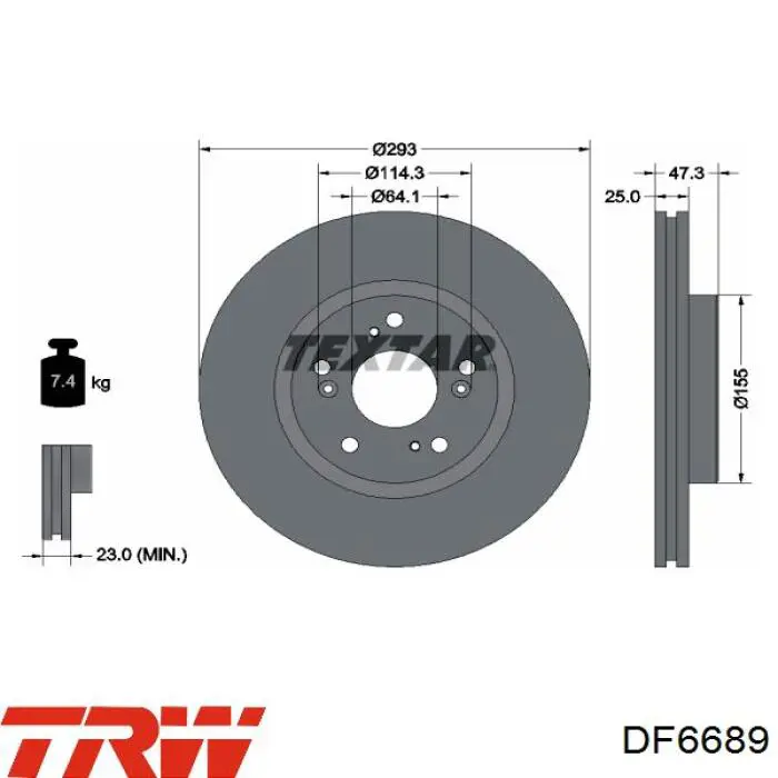Tarcza hamulcowa przednia 45251T3VA01 Honda