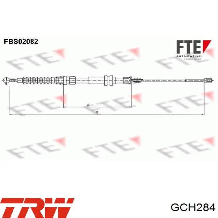 Linka hamulca ręcznego tylna prawa/lewa TRW GCH284 cena, od 14,48 USD