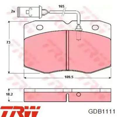 Do koszyka GDB1111 TRW Klocki hamulcowe przednie tarczowe