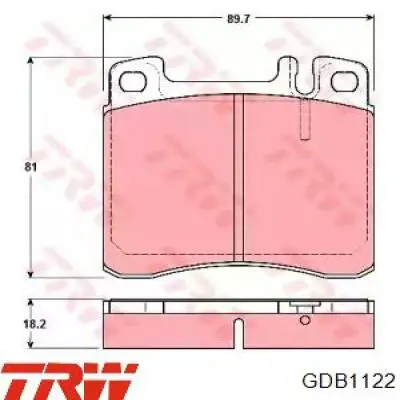 Klocki hamulcowe przednie tarczowe TRW GDB1122 cena, od 30,80 USD