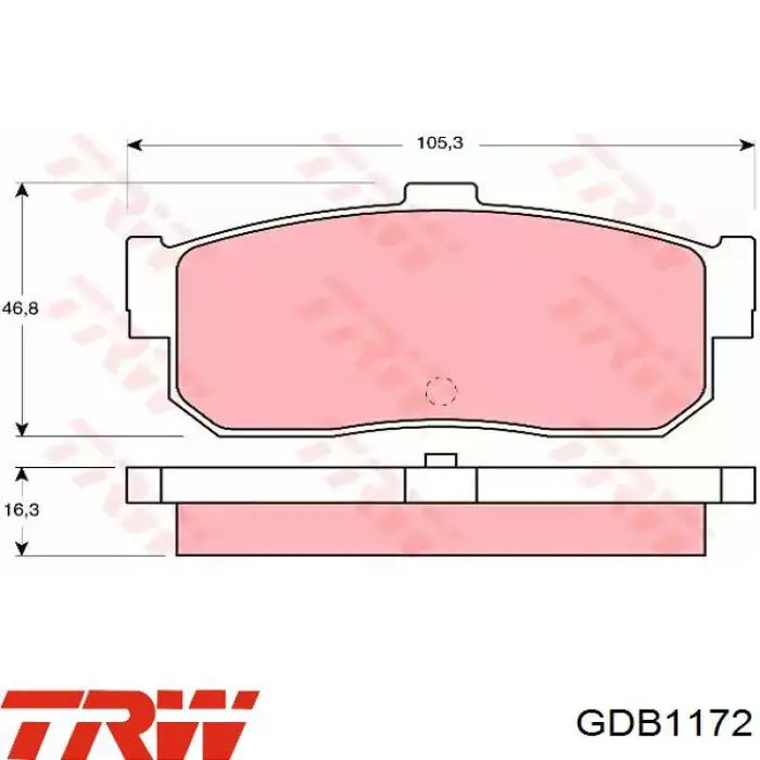 Okładziny (klocki) do hamulców tarczowych tylne TRW GDB1172 cena, od 25,64 USD