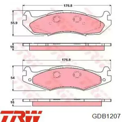 Klocki hamulcowe przednie tarczowe TRW GDB1207 cena, od 41,93 USD