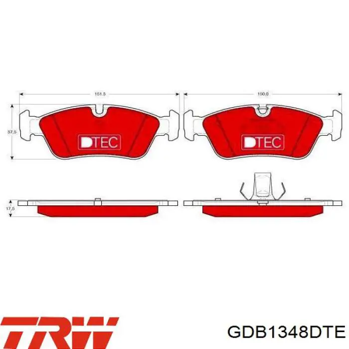 Klocki hamulcowe przednie tarczowe TRW GDB1348DTE cena, od 26,51 USD