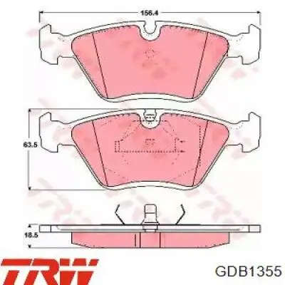 Klocki hamulcowe przednie tarczowe TRW GDB1355 cena, od 30,72 USD