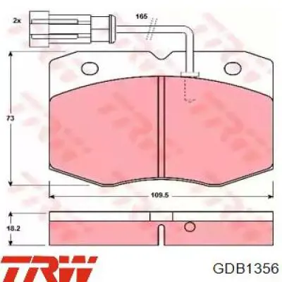 Klocki hamulcowe przednie tarczowe TRW GDB1356 cena, od 31,28 USD