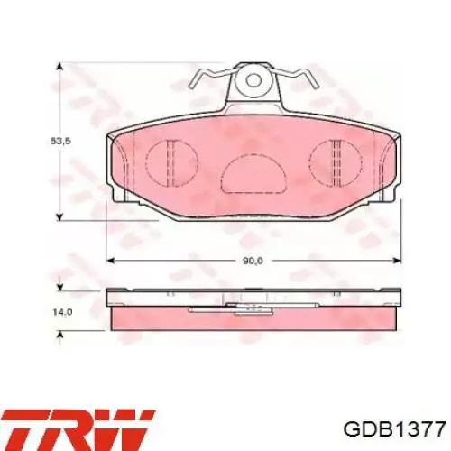 Okładziny (klocki) do hamulców tarczowych tylne TRW GDB1377 cena, od 29,07 USD