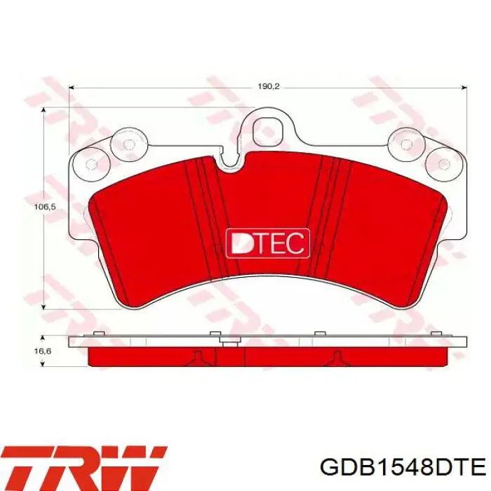 Klocki hamulcowe przednie tarczowe TRW GDB1548DTE cena, od 44,84 USD