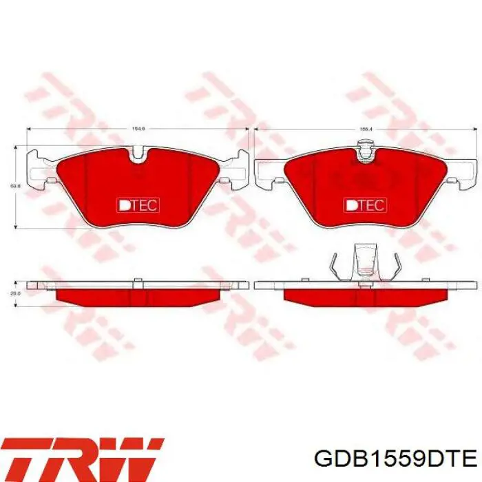 Klocki hamulcowe przednie tarczowe TRW GDB1559DTE cena, od 33,08 USD