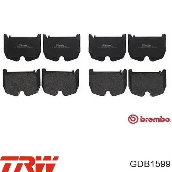 Klocki hamulcowe przednie tarczowe TRW GDB1599 cena, od 55,36 USD